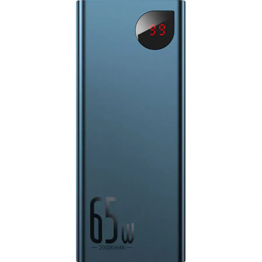 Зовнішній акумулятор Baseus Adaman Metal Digital Display Quick Charge Power Bank 65W 20000mAh Blue (PPIMDA-D03)