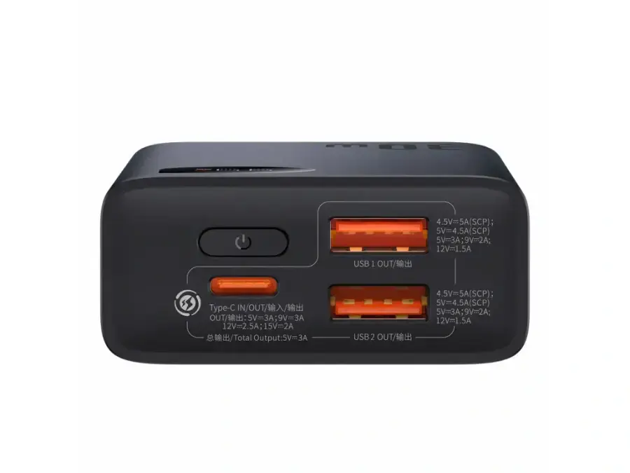 Зовнішній акумулятор Baseus Adaman Metal Digital Display 10000mAh 30W Black (PPAD040001)