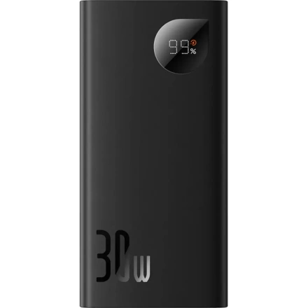 Зовнішній акумулятор Baseus Adaman Metal Digital Display 10000mAh 30W Black (PPAD040001)