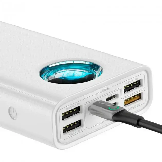 Зовнішній акумулятор Baseus Amblight Digital Display Quick Charge 65W 30000mAh White (PPLG-A02)