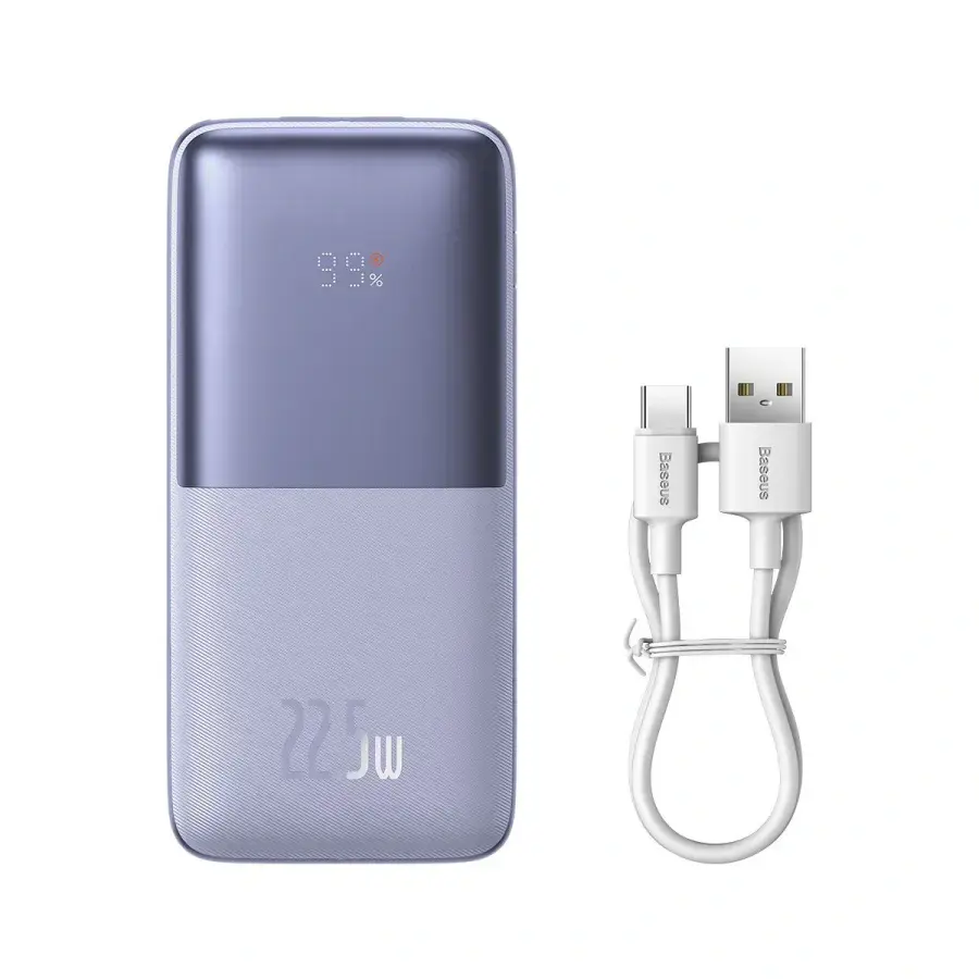 Зовнішній акумулятор Baseus Bipow Pro Digital Display Fast Charge Power Bank 10000mAh 22.5W Purple (PPBD040005)
