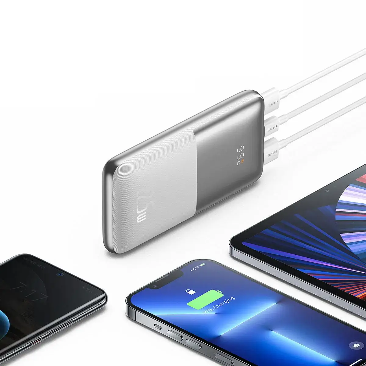 Внешний аккумулятор Baseus Bipow Pro Digital Display Fast Charge Power Bank 10000mAh 22.5W White (PPBD040002)