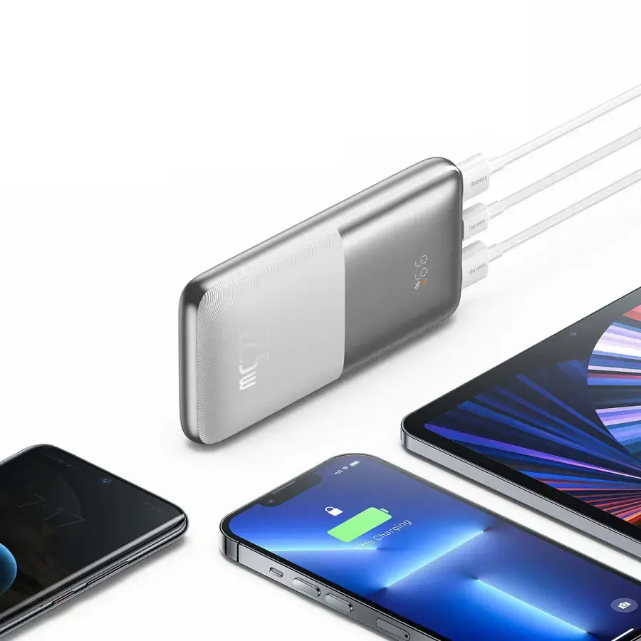 Зовнішній акумулятор Baseus Bipow Pro Digital Display Fast Charge Power Bank 10000mAh 22.5W White (PPBD040002)