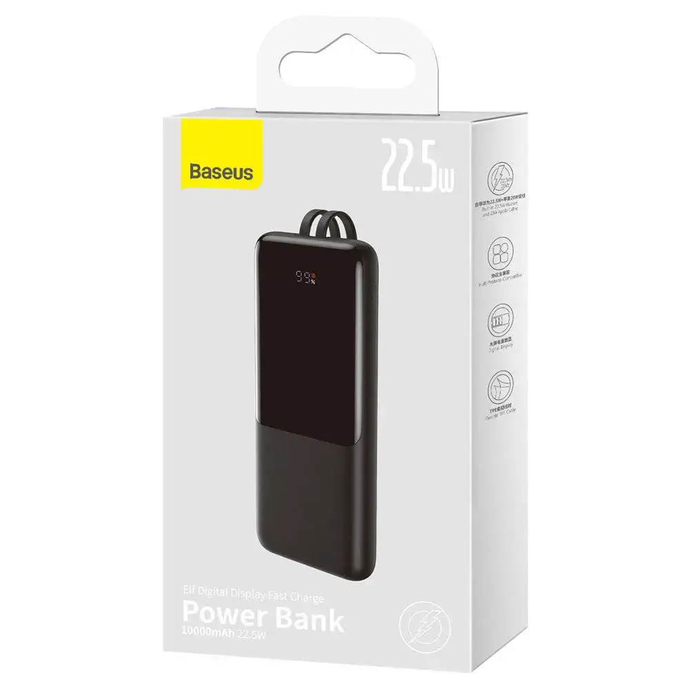 Внешний аккумулятор Baseus Elf Digital Display Fast Charge 10000mAh 22.5W Black (PPJL010001)