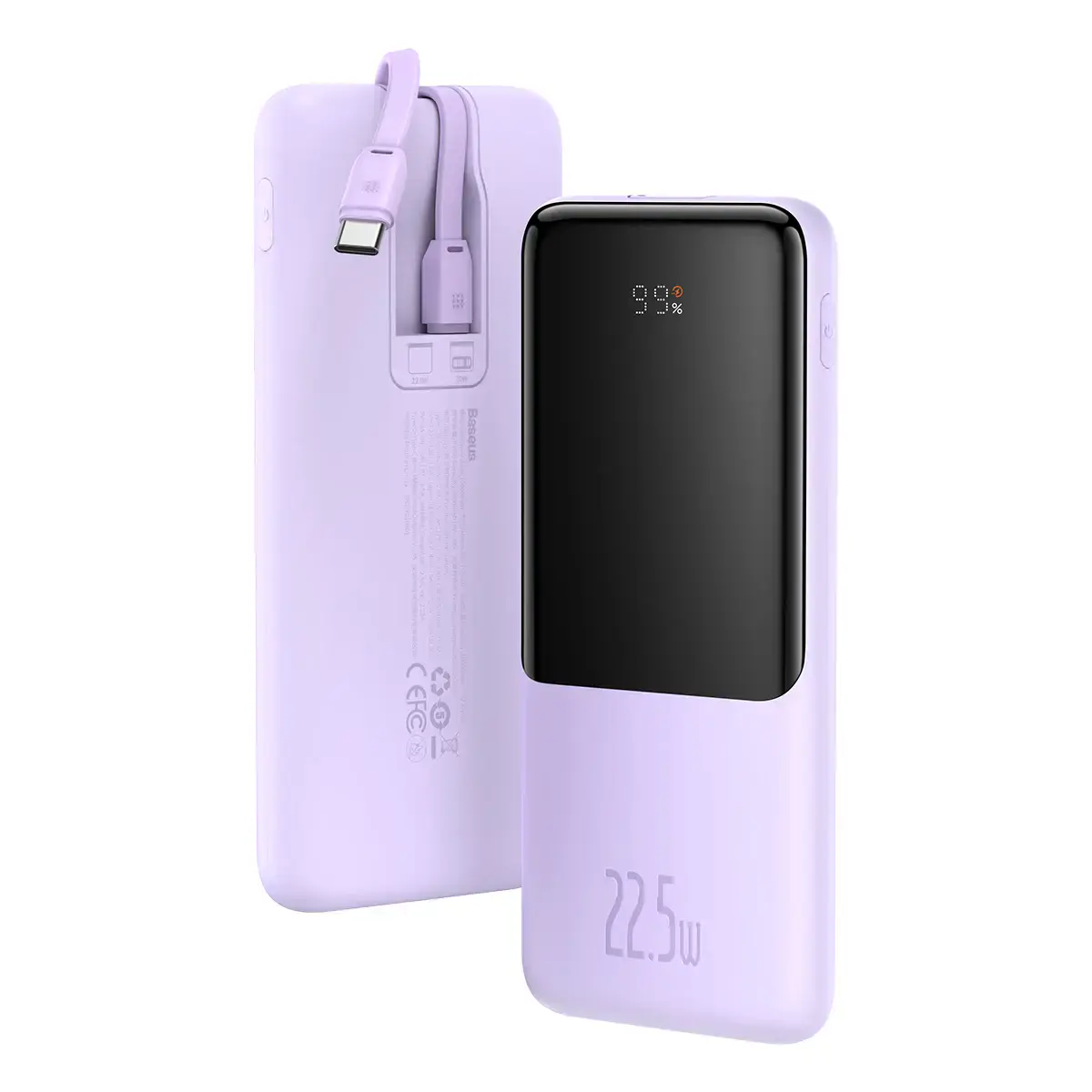 Внешний аккумулятор Baseus Elf Digital Display Fast Charge 10000mAh 22.5W Purple (PPJL010005)