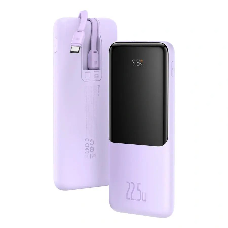 Зовнішній акумулятор Baseus Elf Digital Display Fast Charge 10000mAh 22.5W Purple (PPJL010005)