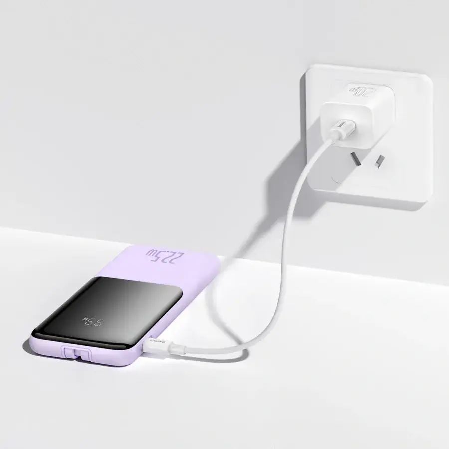 Зовнішній акумулятор Baseus Elf Digital Display Fast Charge 10000mAh 22.5W Purple (PPJL010005)