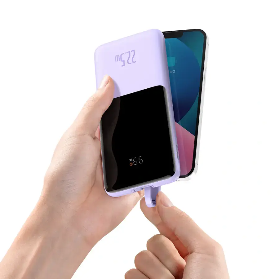 Зовнішній акумулятор Baseus Elf Digital Display Fast Charge 10000mAh 22.5W Purple (PPJL010005)