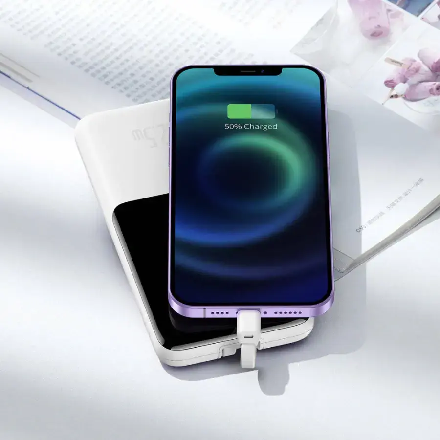 Зовнішній акумулятор Baseus Elf Digital Display Fast Charge 10000mAh 22.5W White (PPJL010002)