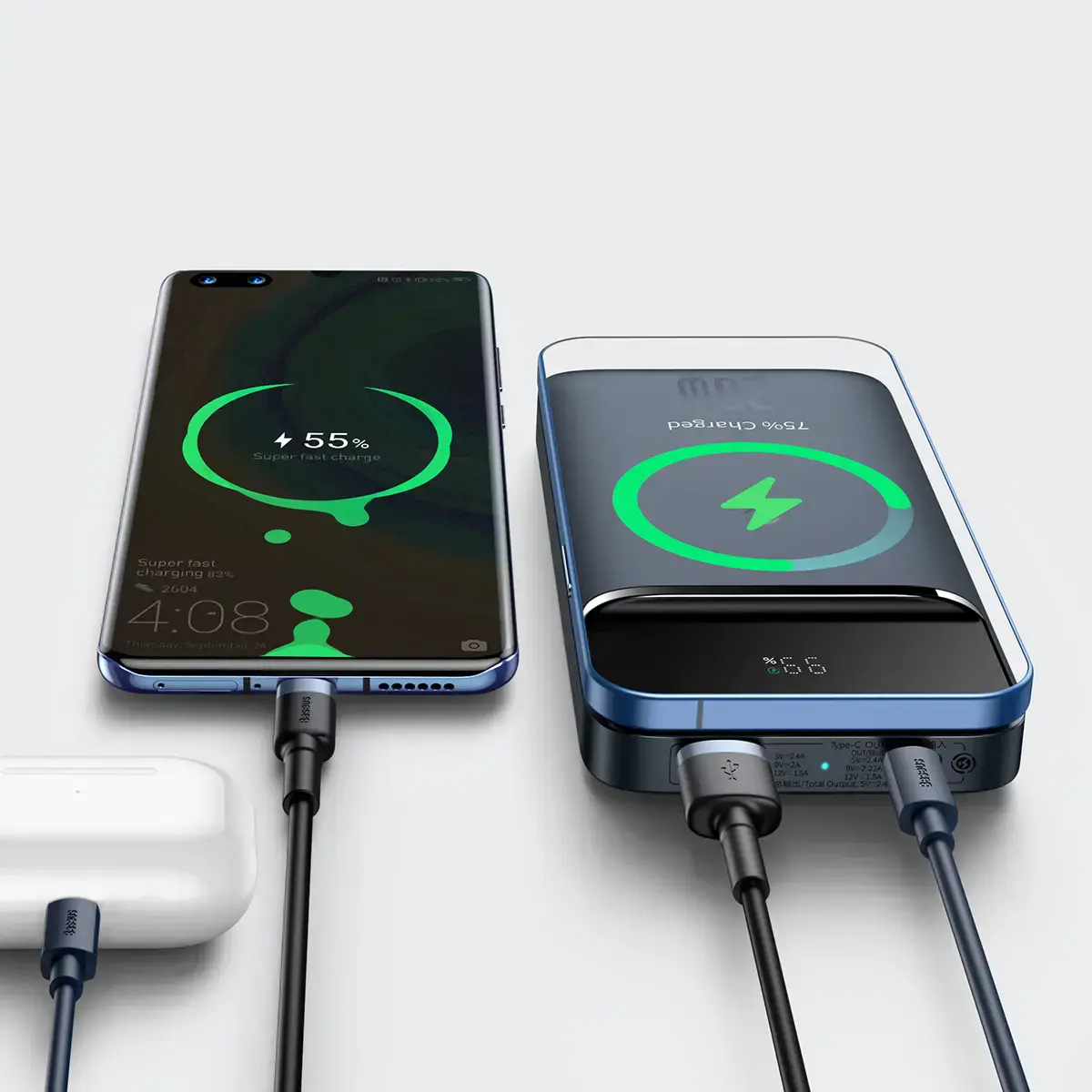 Зовнішній акумулятор Baseus Magnetic Wireless Quick Charging Power Bank 10000mAh 20W 2022 Edition - Blue (PPCX010103)