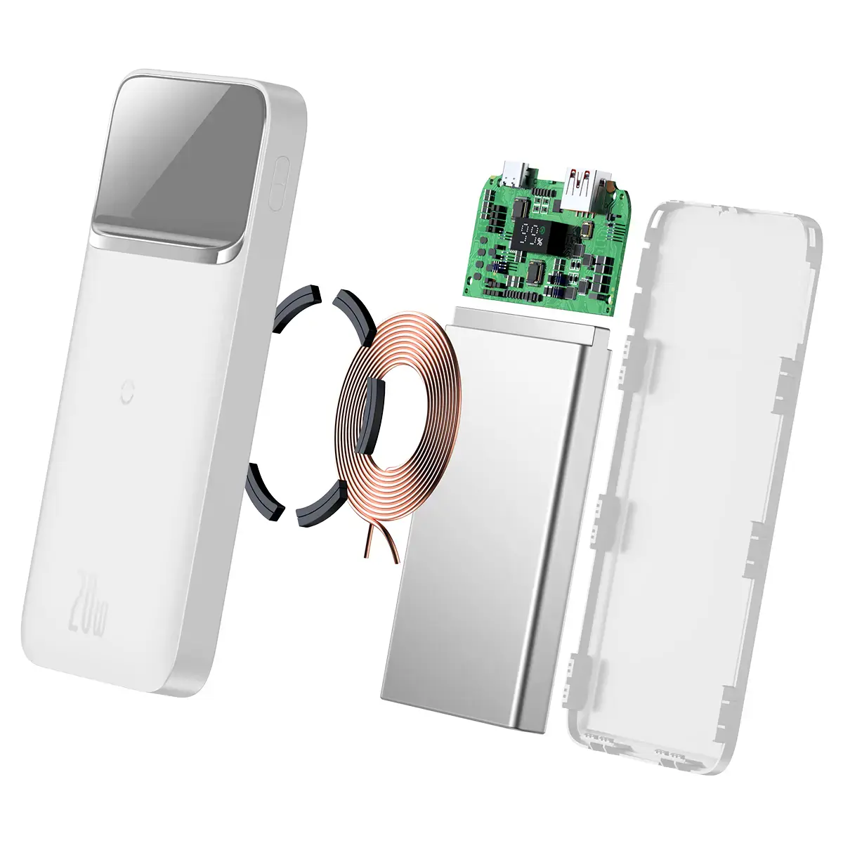 Внешний аккумулятор Baseus Magnetic Wireless Quick Charging Power Bank 10000mAh 20W 2022 Edition - White (PPCX010102)