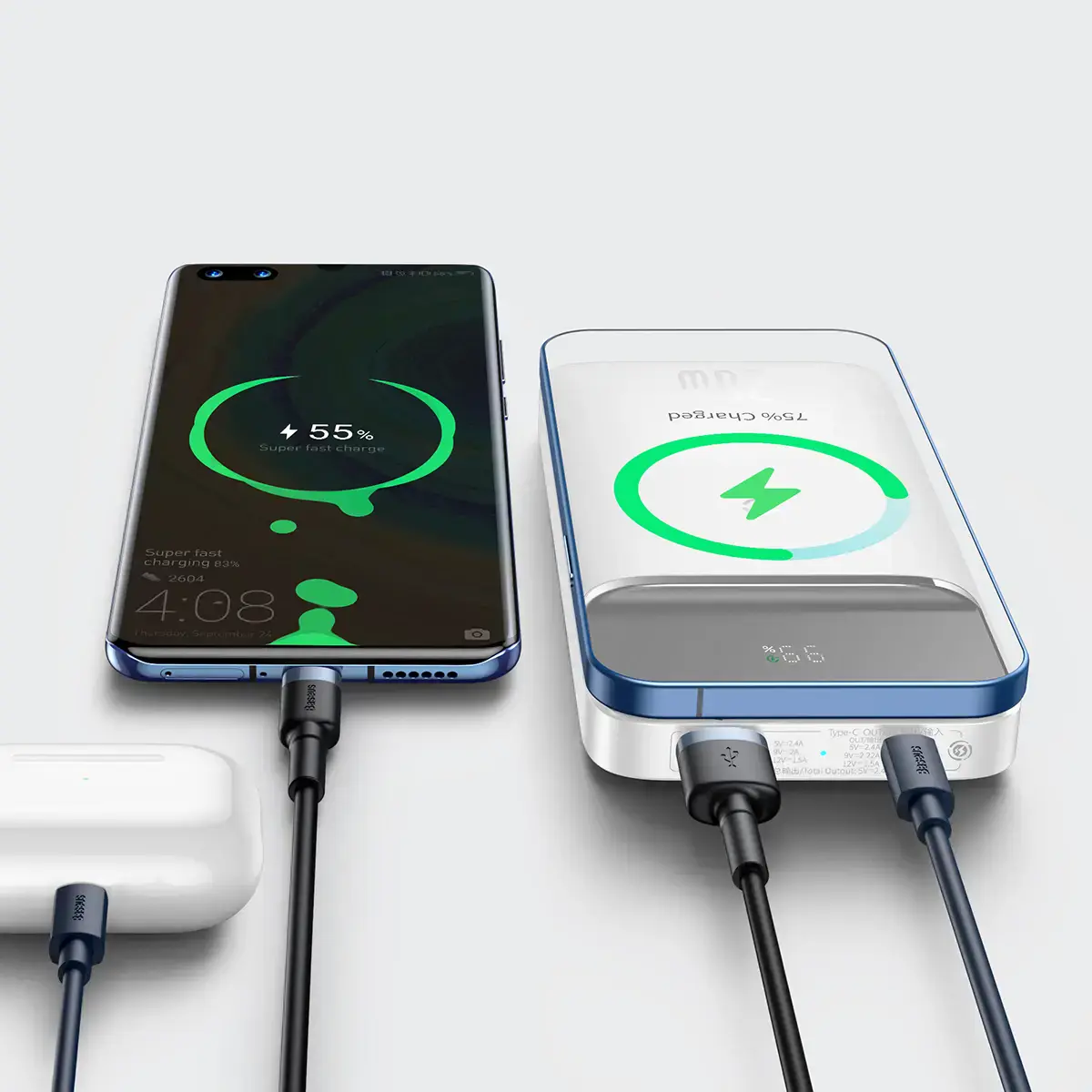 Внешний аккумулятор Baseus Magnetic Wireless Quick Charging Power Bank 10000mAh 20W 2022 Edition - White (PPCX010102)