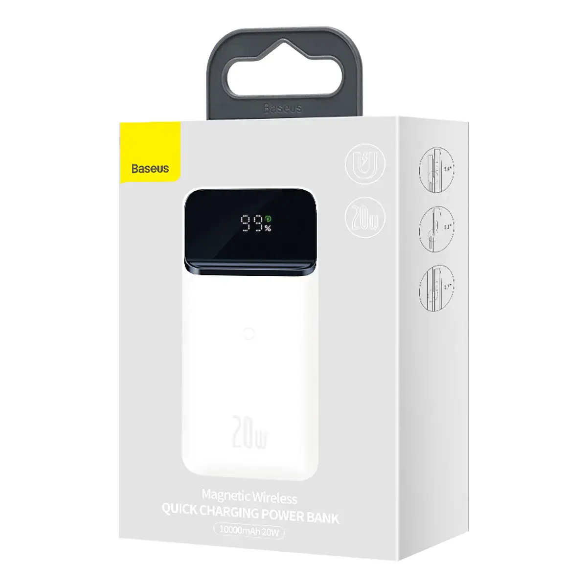 Внешний аккумулятор Baseus Magnetic Wireless Quick Charging Power Bank 10000mAh 20W 2022 Edition - White (PPCX010102)