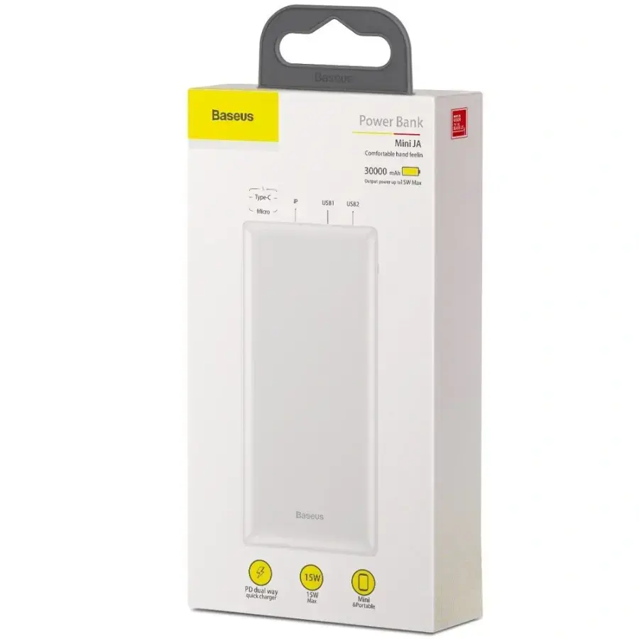 Внешний аккумулятор Baseus Mini JA 30000 mAh 15W White (PPJAN-C02)