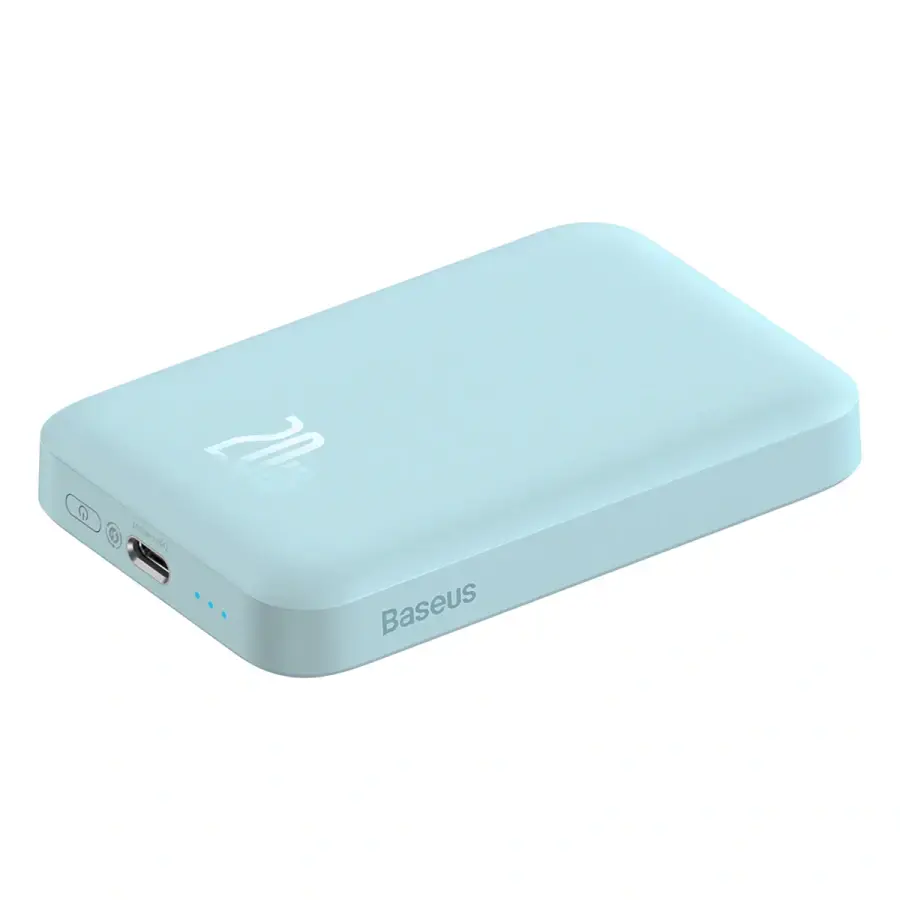 Зовнішній акумулятор з бездротовою зарядкою Baseus Magnetic Wireless Power Bank 6000mAh 20W Blue (PPCX020003)
