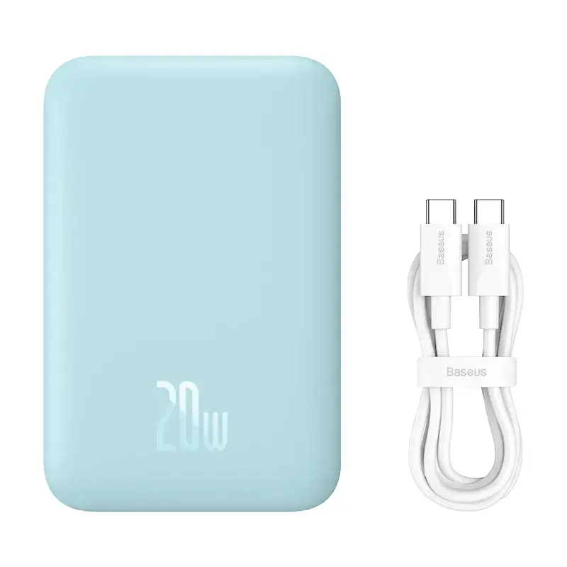 Внешний аккумулятор с беспроводной зарядкой Baseus Magnetic Wireless Power Bank 6000mAh 20W Blue (PPCX020003)