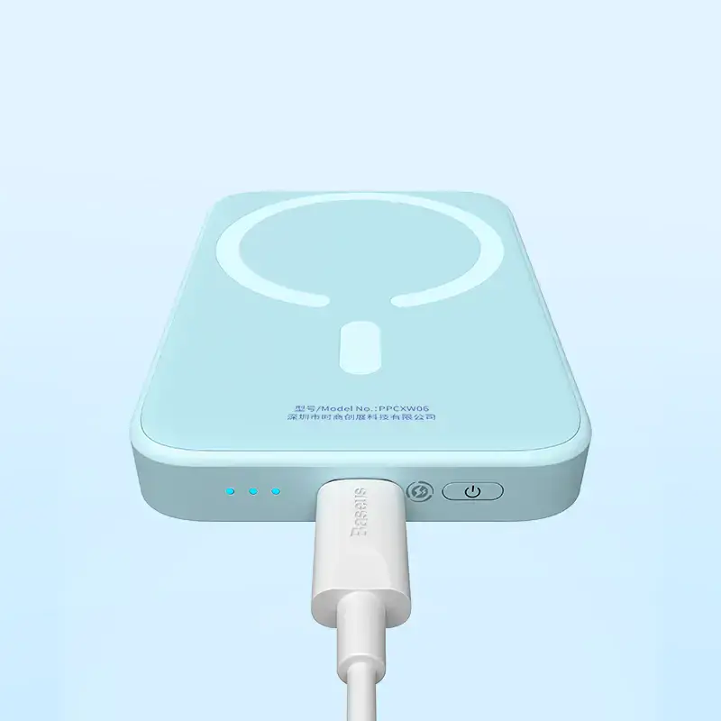 Внешний аккумулятор с беспроводной зарядкой Baseus Magnetic Wireless Power Bank 6000mAh 20W Blue (PPCX020003)