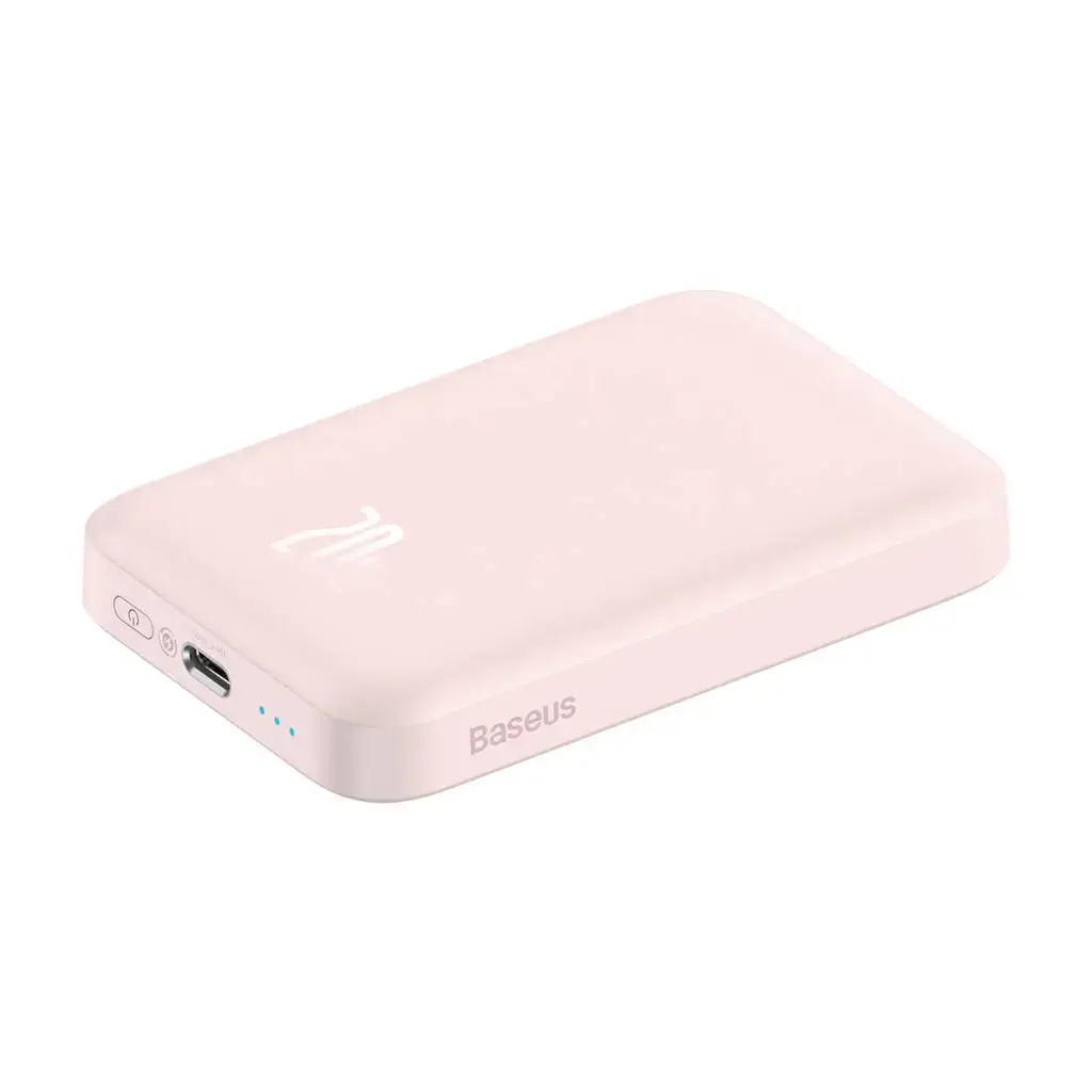 Внешний аккумулятор с беспроводной зарядкой Baseus Magnetic Wireless Power Bank 6000mAh 20W Pink (PPCX020004)