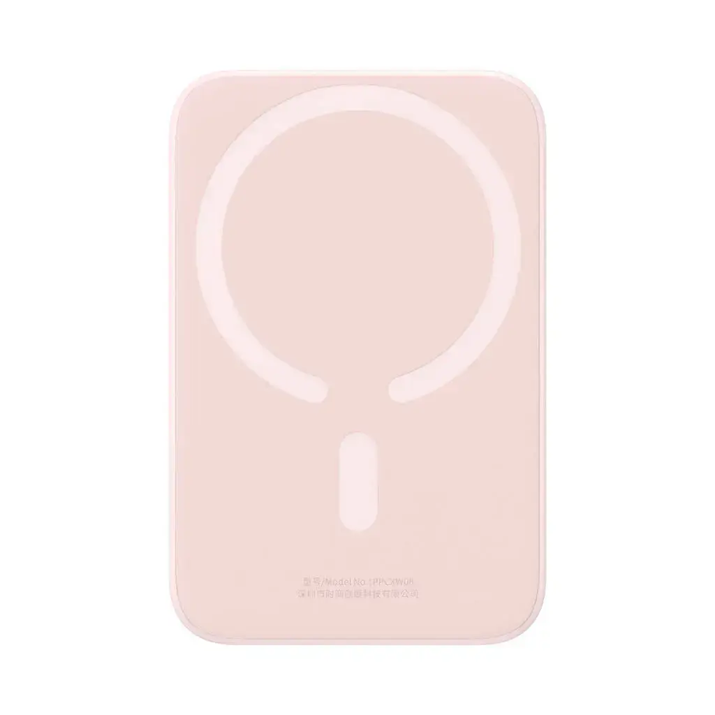 Внешний аккумулятор с беспроводной зарядкой Baseus Magnetic Wireless Power Bank 6000mAh 20W Pink (PPCX020004)