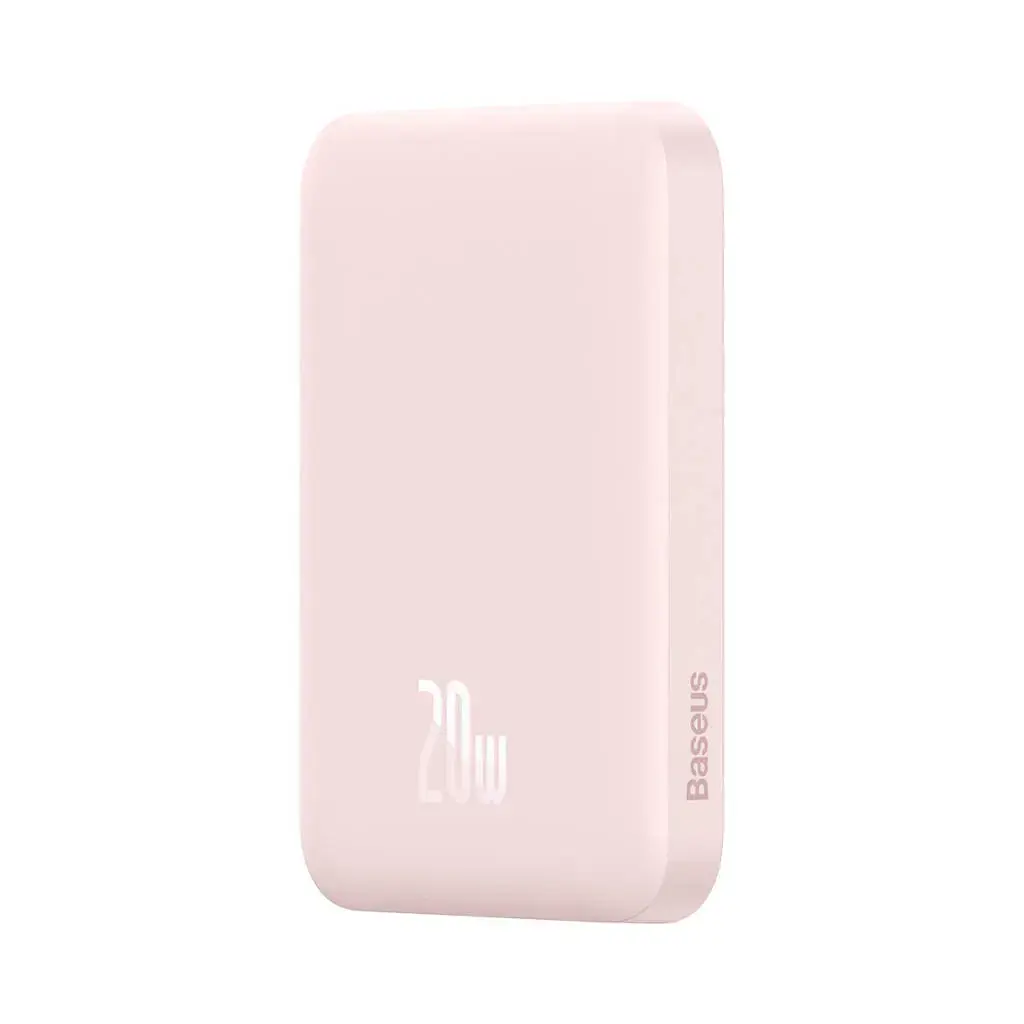 Внешний аккумулятор с беспроводной зарядкой Baseus Magnetic Wireless Power Bank 6000mAh 20W Pink (PPCX020004)