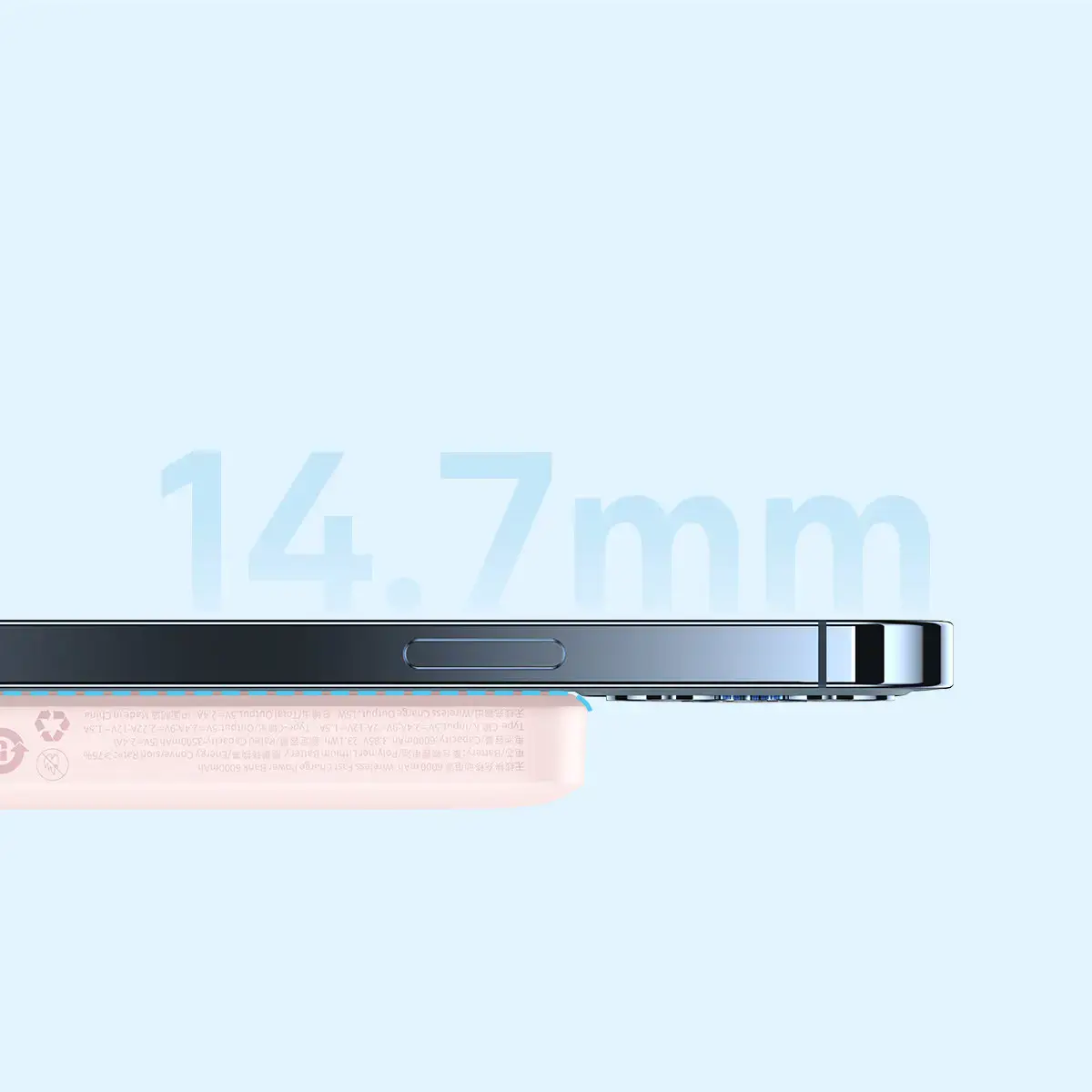 Внешний аккумулятор с беспроводной зарядкой Baseus Magnetic Wireless Power Bank 6000mAh 20W Pink (PPCX020004)