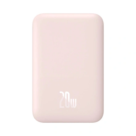 Внешний аккумулятор с беспроводной зарядкой Baseus Magnetic Wireless Power Bank 6000mAh 20W Pink (PPCX020004)