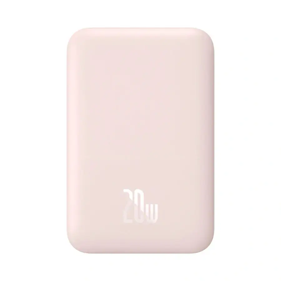 Зовнішній акумулятор з бездротовою зарядкою Baseus Magnetic Wireless Power Bank 6000mAh 20W Pink (PPCX020004)