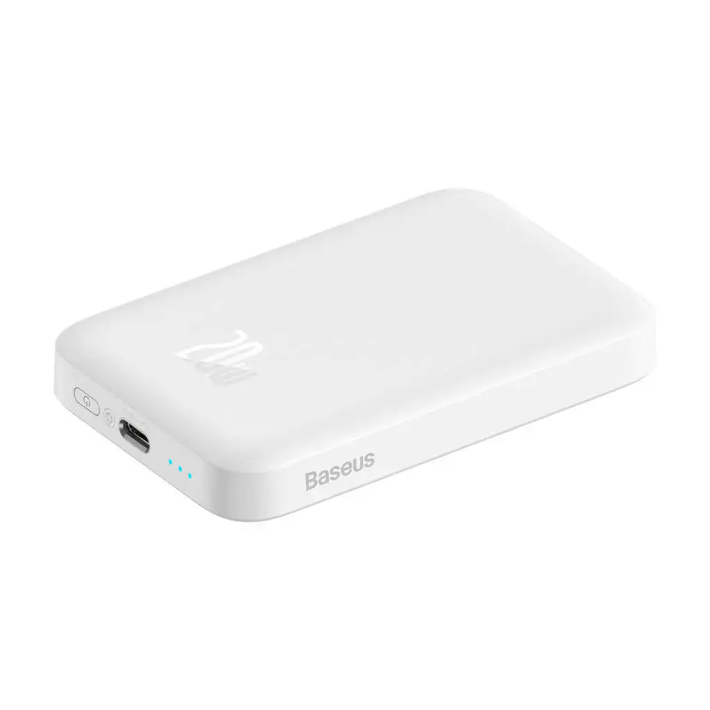 Внешний аккумулятор с беспроводной зарядкой Baseus Magnetic Wireless Power Bank 6000mAh 20W White (PPCX020002)