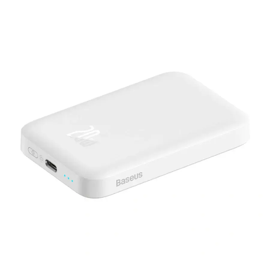 Зовнішній акумулятор з бездротовою зарядкою Baseus Magnetic Wireless Power Bank 6000mAh 20W White (PPCX020002)