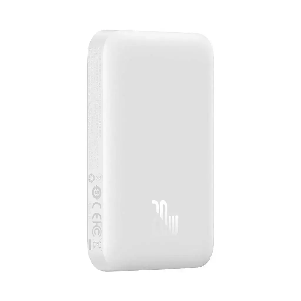 Внешний аккумулятор с беспроводной зарядкой Baseus Magnetic Wireless Power Bank 6000mAh 20W White (PPCX020002)