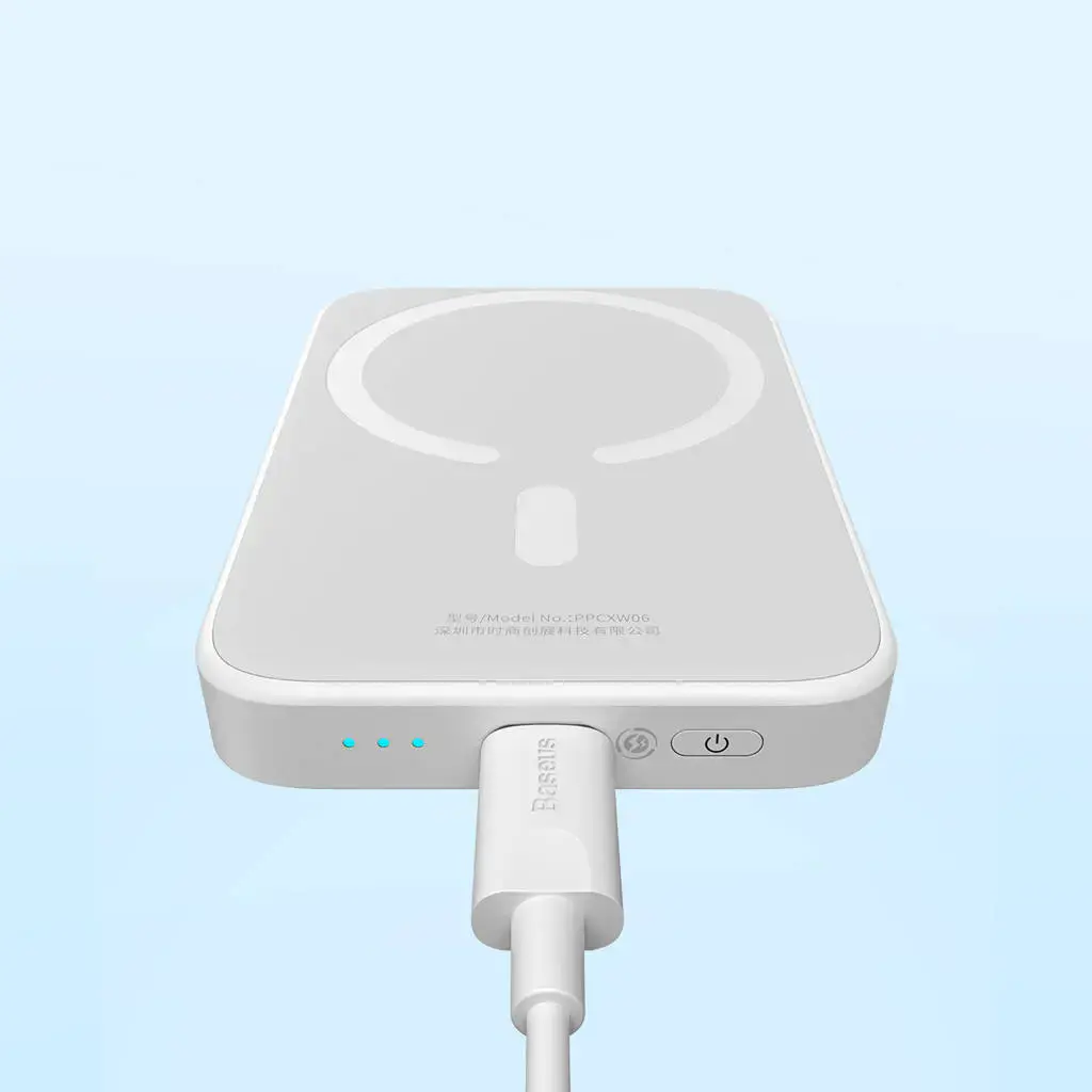 Внешний аккумулятор с беспроводной зарядкой Baseus Magnetic Wireless Power Bank 6000mAh 20W White (PPCX020002)