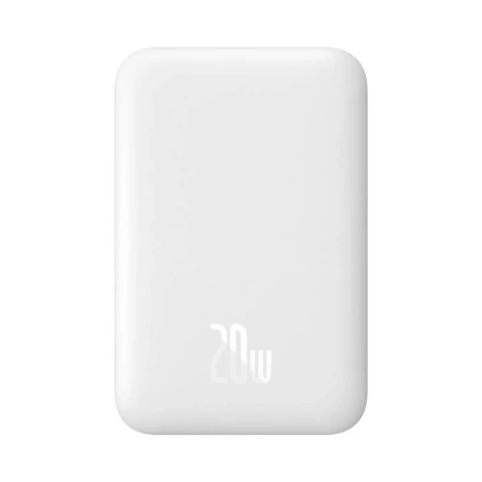 Зовнішній акумулятор з бездротовою зарядкою Baseus Magnetic Wireless Power Bank 6000mAh 20W White (PPCX020002)