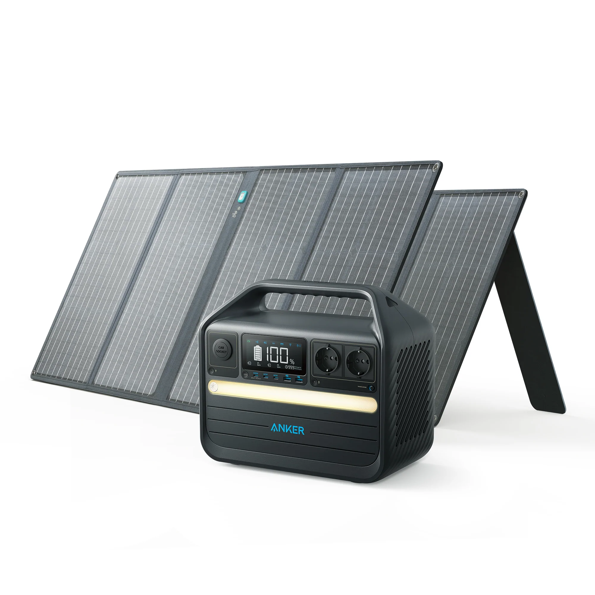 Комплект Anker 555 PowerHouse - 1024Wh | 1000W with 2× Solar Panel (100W)
