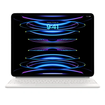 Чехол-клавиатура Apple Magic Keyboard для iPad Air 13" [M2] & iPad Pro 12.9" [3st - 6th generation] - Ukrainian - White (MJQL3UA/A) | украинская раскладка