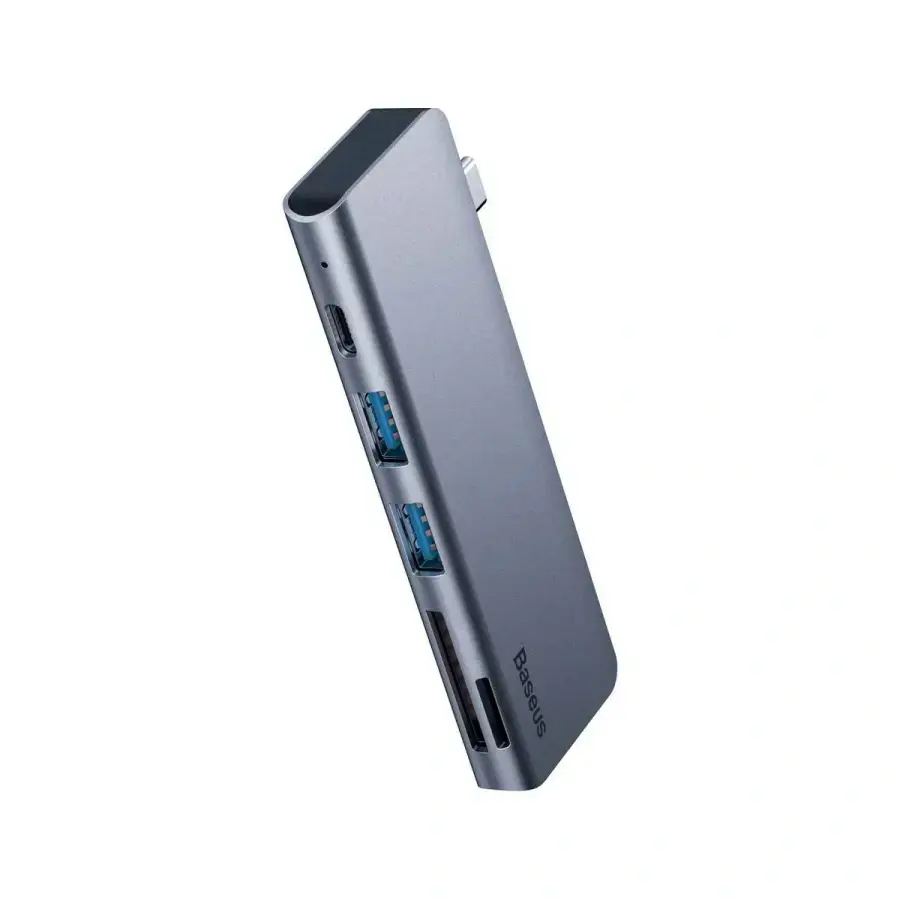 Мультипортовый адаптер Baseus Harmonica Five-in-one HUB Adapter Grey (CAHUB-K0G)