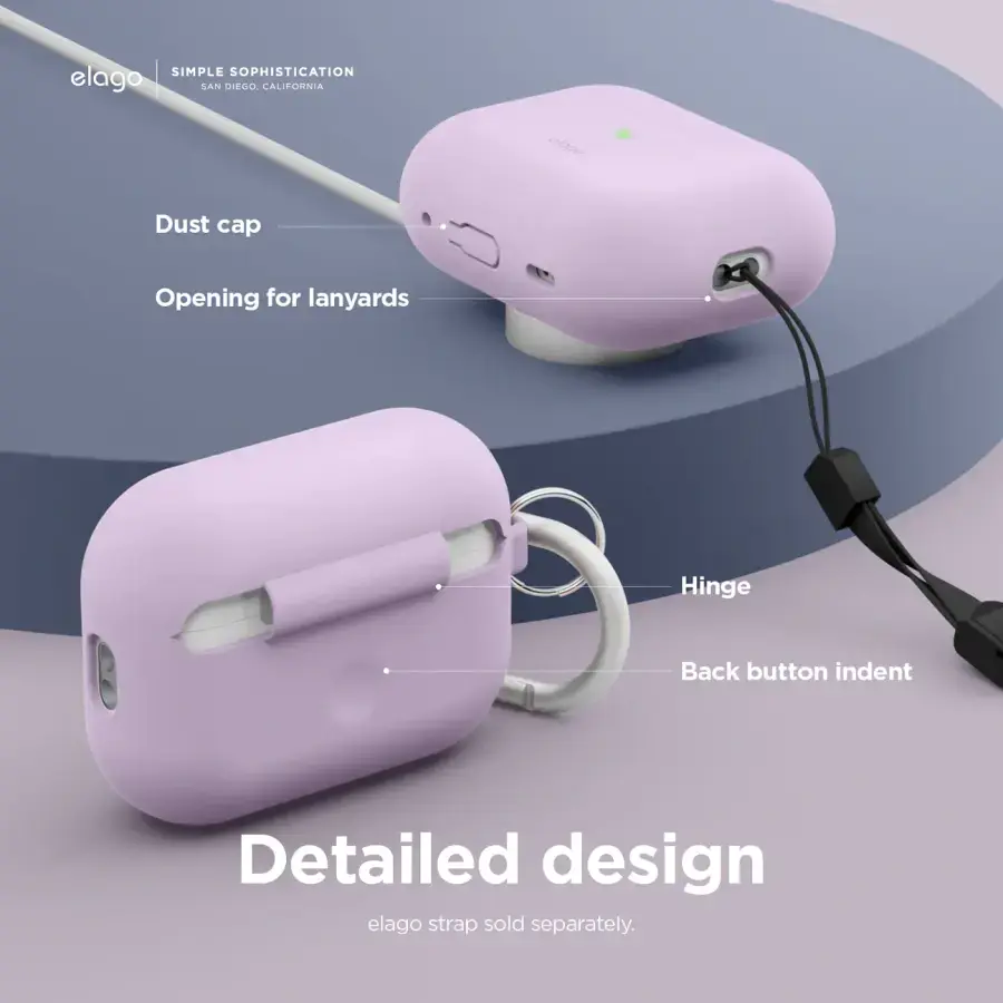 Чехол Elago Silicone Hang Case for Airpods Pro 2nd Gen - Lovely Pink (EAPP2CSC-ORHA-LPK, EAPP2SC-HANG-LPK)