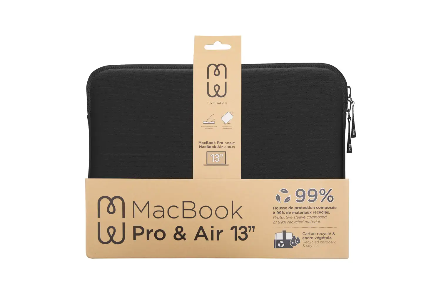 Чохол MW Basics 2Life Sleeve Case for MacBook Pro 13" M1/M2/MacBook Air 13" M1 - Black/White (MW-410139)