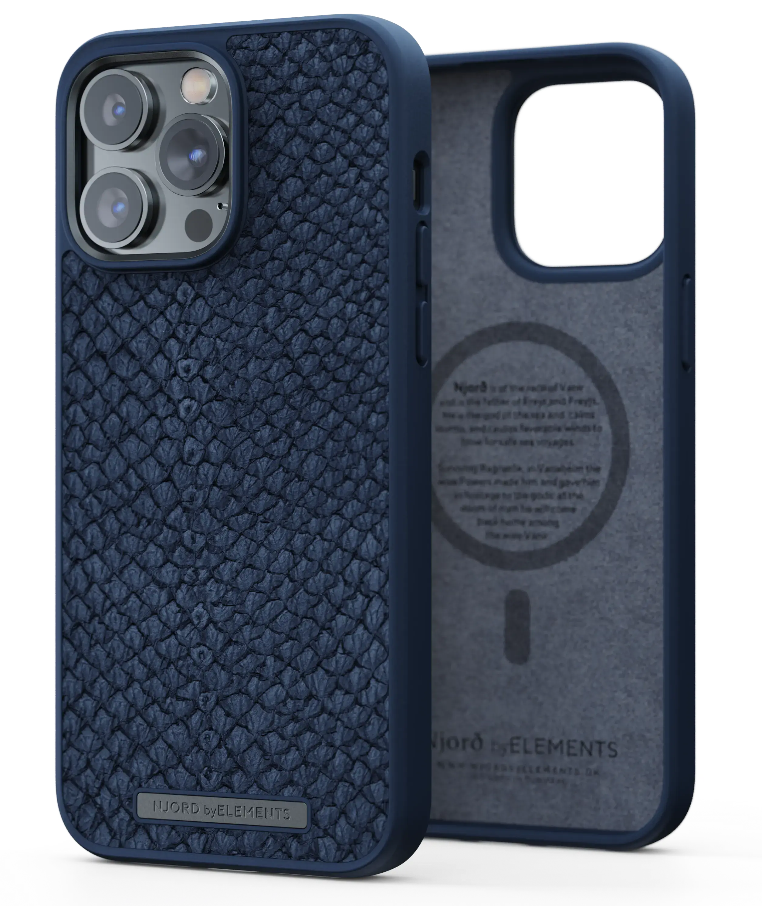 Чохол Njord Salmon Leather Magsafe Case for iPhone 14 Pro Max - Blue (NA44SL01)