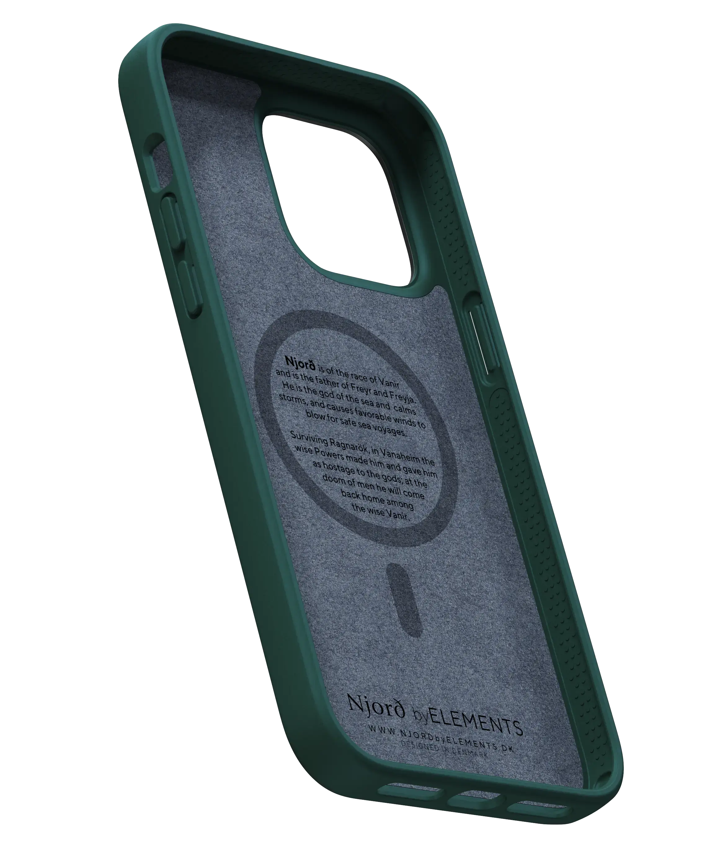 Чехол Njord Salmon Leather Magsafe Case for iPhone 14 Pro Max - Green (NA44SL02)