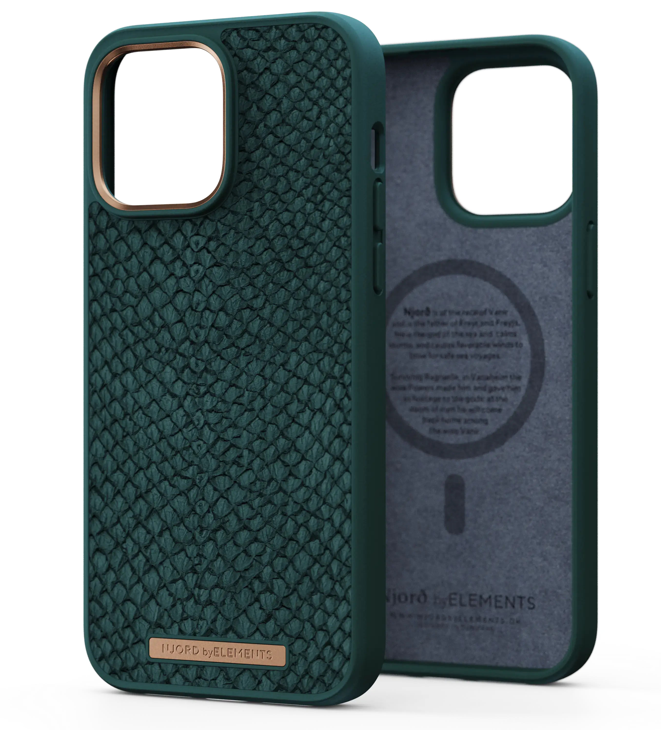 Чехол Njord Salmon Leather Magsafe Case for iPhone 14 Pro Max - Green (NA44SL02)