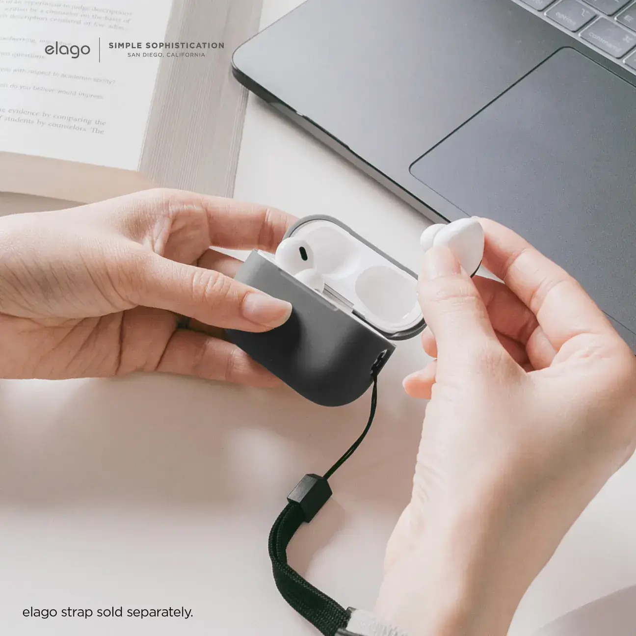 Elago Silicone Basic Case for Airpods Pro 2nd Gen - Black (EAPP2SC-BA-BK)