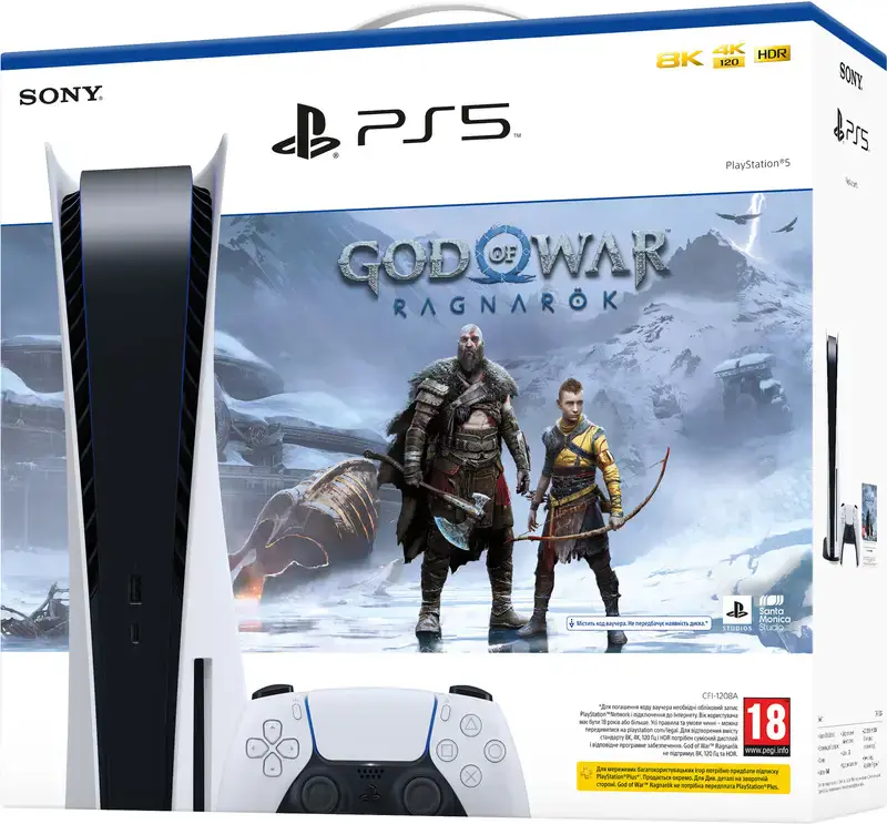 Игровая консоль Sony PlayStation 5 825GB Blu-Ray - God of War™ Ragnarok Bundle + HD-камера