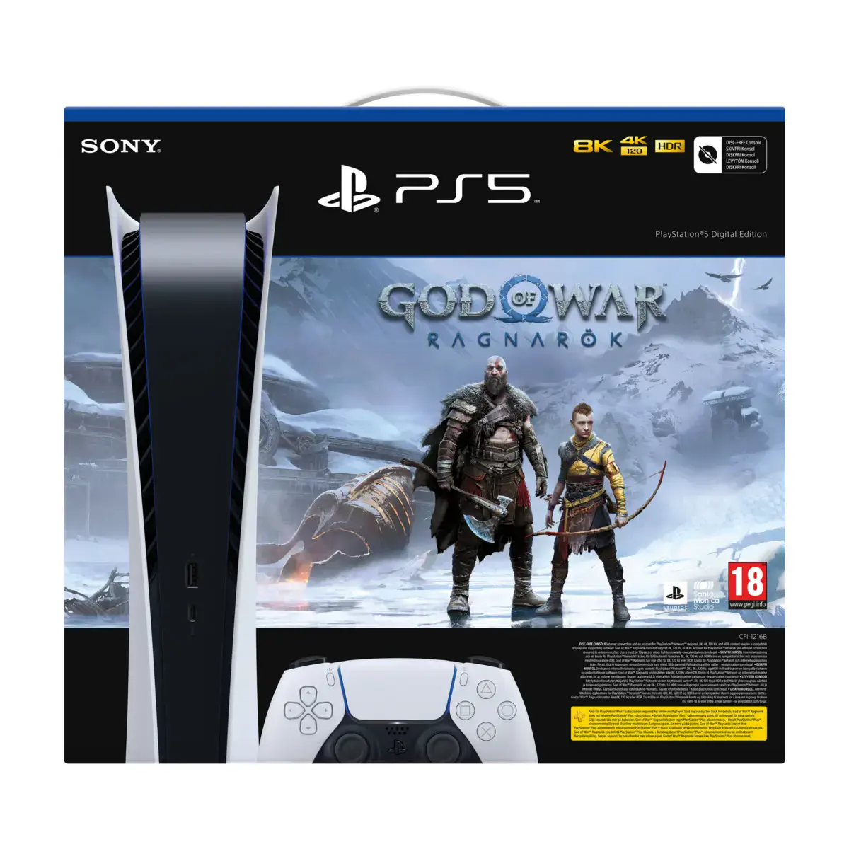 Игровая консоль Sony PlayStation 5 825GB Digital Edition - God of War™ Ragnarok Bundle