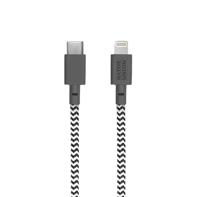 Кабель Lightning NATIVE UNION USB-C to Lightning Belt 1.2m Zebra (BELT-KV-CL-ZEB-2)