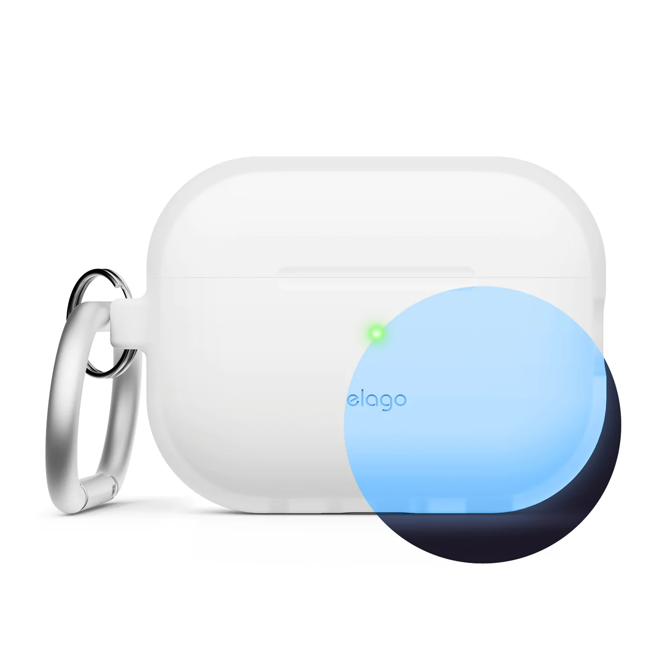 Чехол Elago Silicone Hang Case for Airpods Pro 2nd Gen - Nightglow Blue (EAPP2SC-ORHA-LUBL, EAPP2SC-HANG-LUBL)