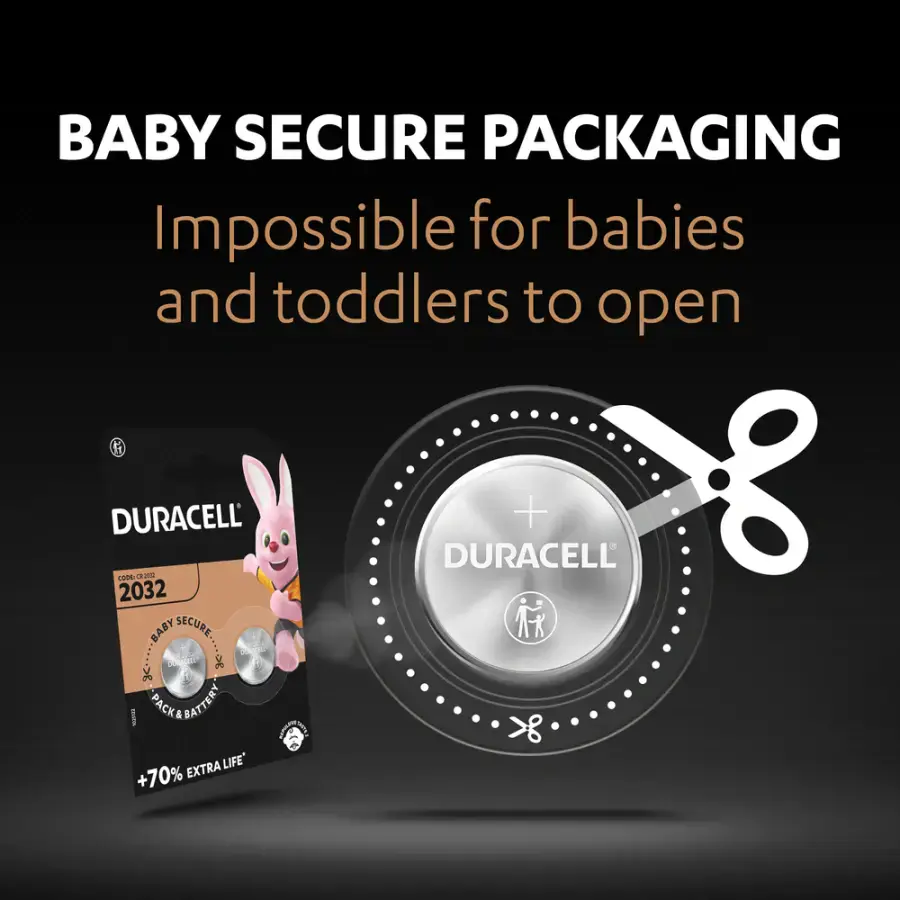 Літійові батарейки Duracell Specialty CR2032 Lithium Coin Battery 3V +50% EXTRA LIFE [Pack of 2] (5000394203921)