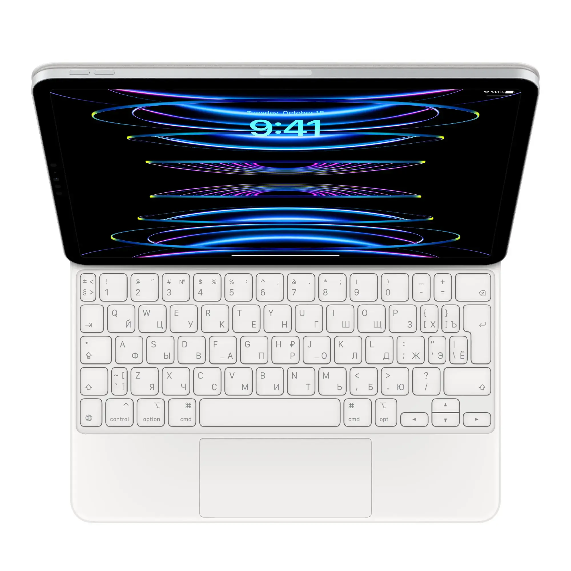 Чохол-клавіатура Apple Magic Keyboard for iPad Air 11" M2 & iPad Air 10.9" & iPad Pro 11" - Russian - White (MJQJ3RS/A) | російська розкладка