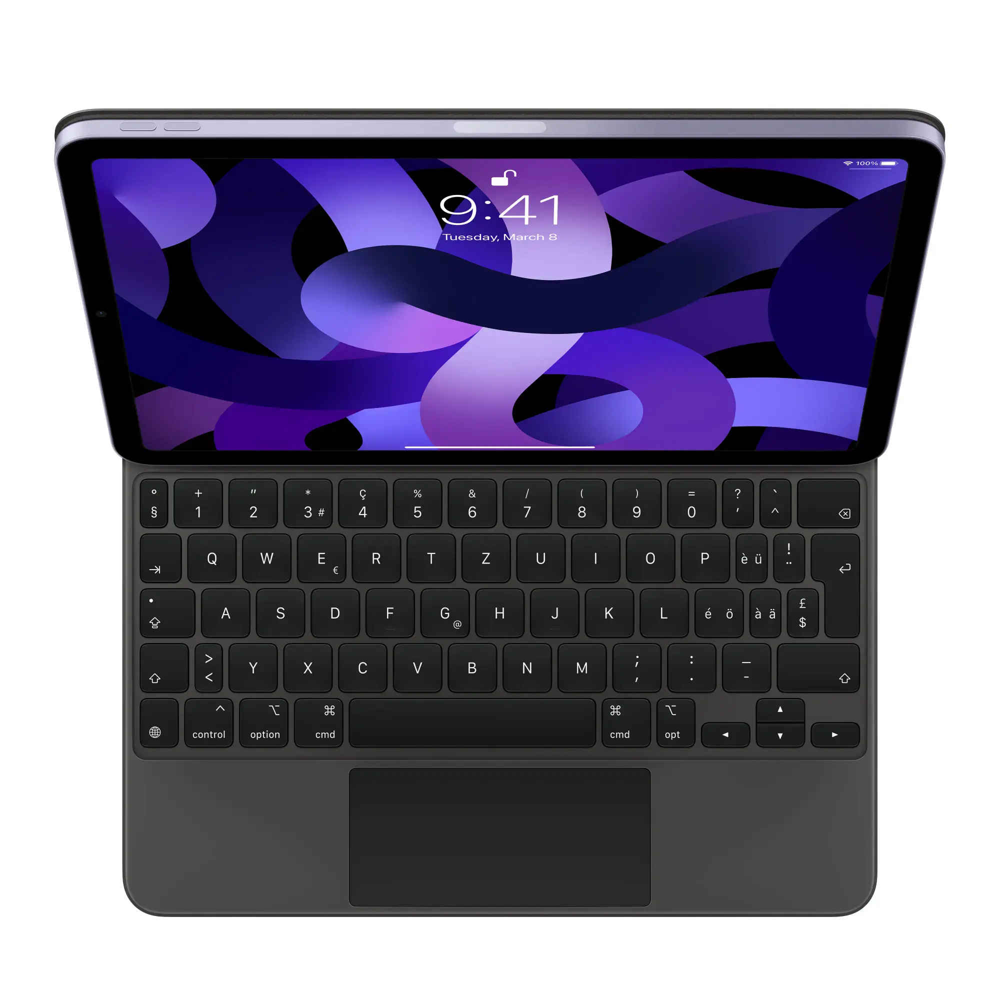 Чехол-клавиатура Apple Magic Keyboard для iPad Air 11" M2 & iPad Air 10.9" & iPad Pro 11" Swiss - Black (MXQT2SM/A) | швейцарская раскладка
