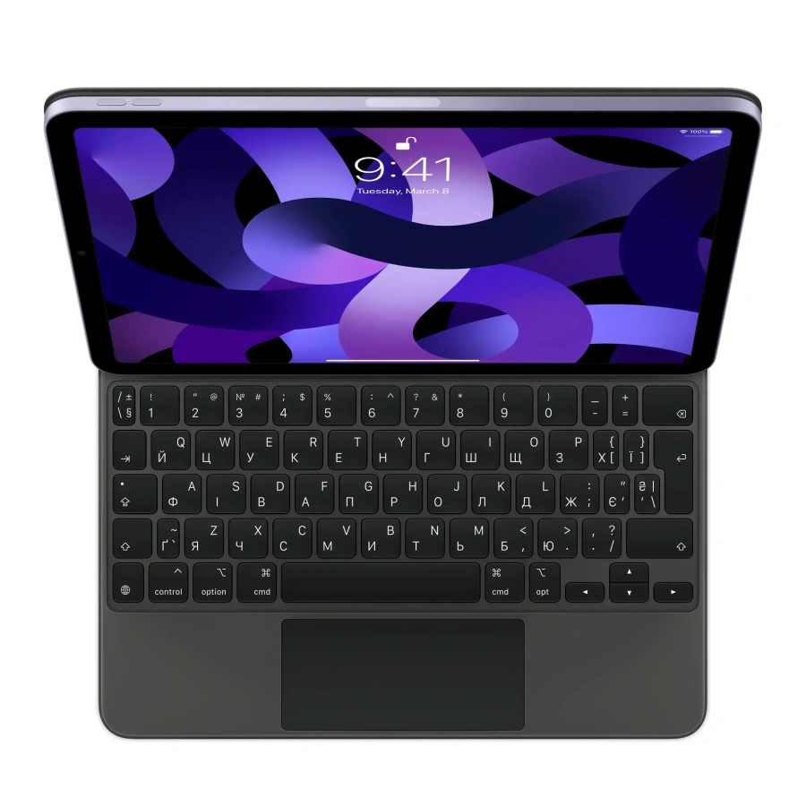 Чехол-клавиатура Apple Magic Keyboard for iPad Air 11" M2-M4 & iPad Air 10.9" & iPad Pro 11" M2 - Ukrainian - Black (MXQT2UA/A)