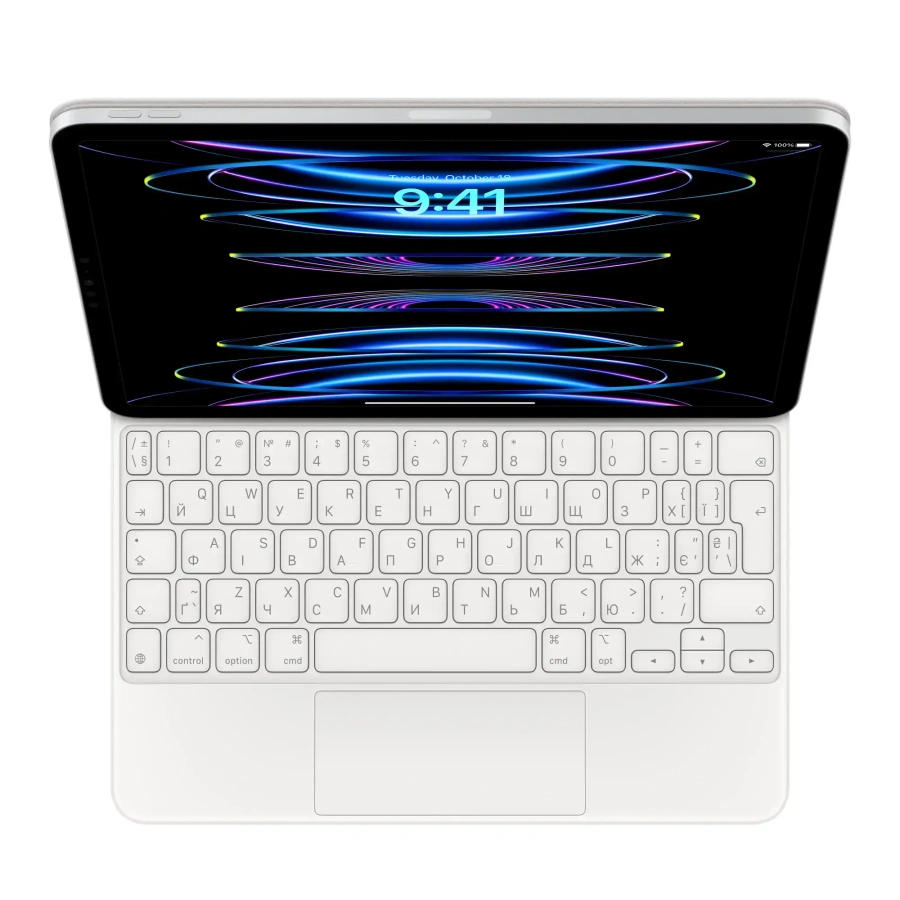 Чехол-клавиатура Apple Magic Keyboard for iPad Air 11" M2-M4 & iPad Air 10.9" & iPad Pro 11" M2 - Ukrainian - White (MJQJ3UA/A)